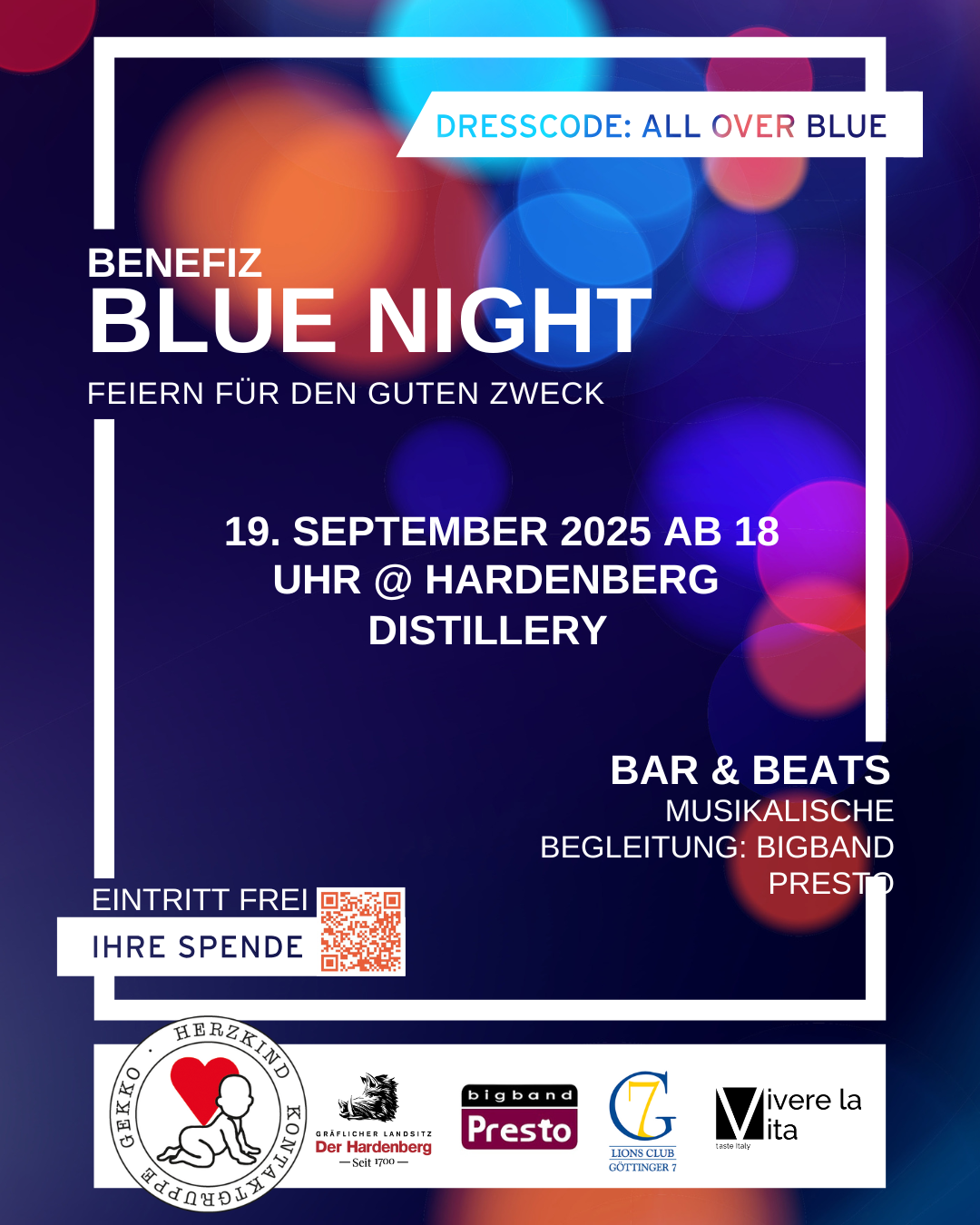 Einladung zur Benefizkveranstaltung Blue Night des herzkind e. V.